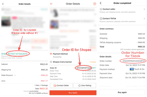 Where to find your Order ID